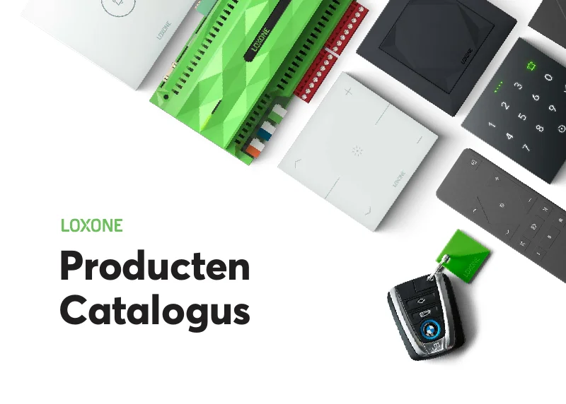 Omslag van de brochure: Ontdek de Loxone-productwereld