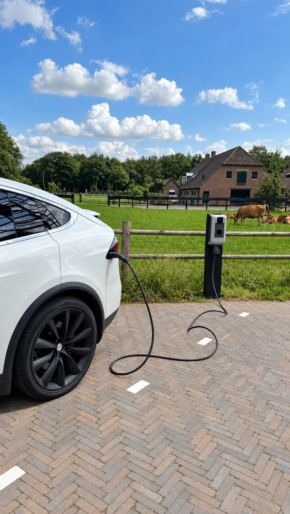 Elektrische auto bij de laadpaal