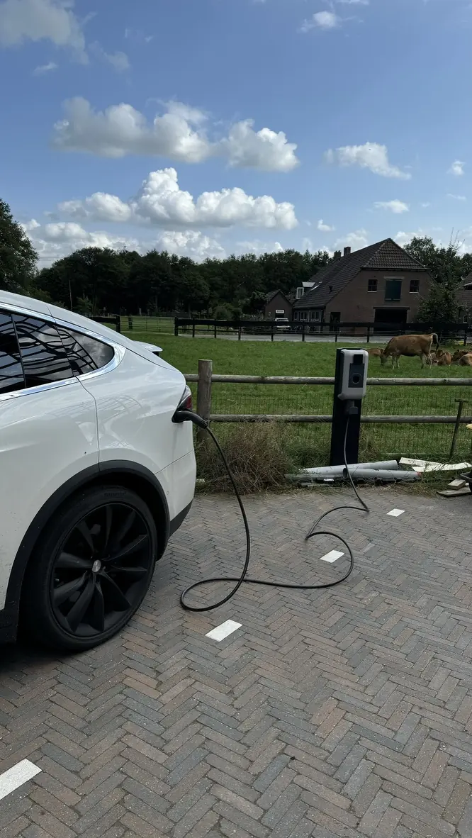 Elektrische auto bij de laadpaal