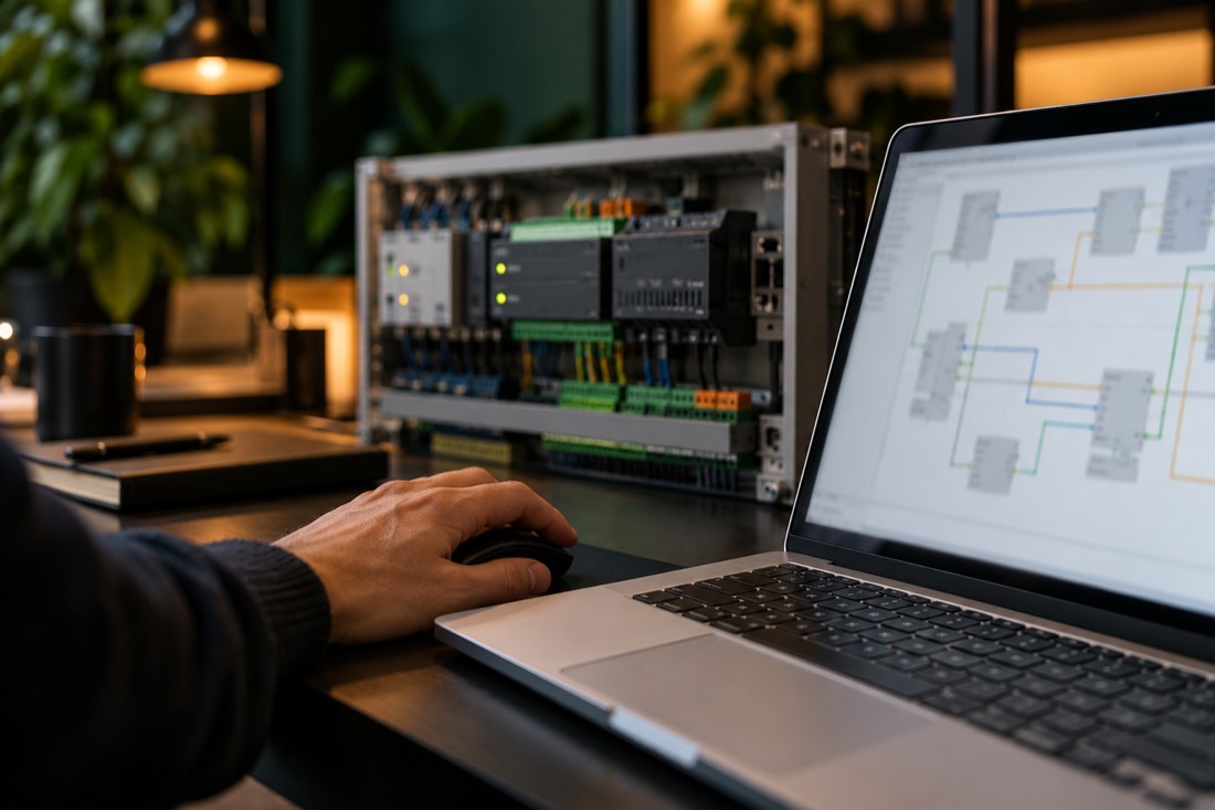 Conceptbeeld van programmeren met onscherp scherm